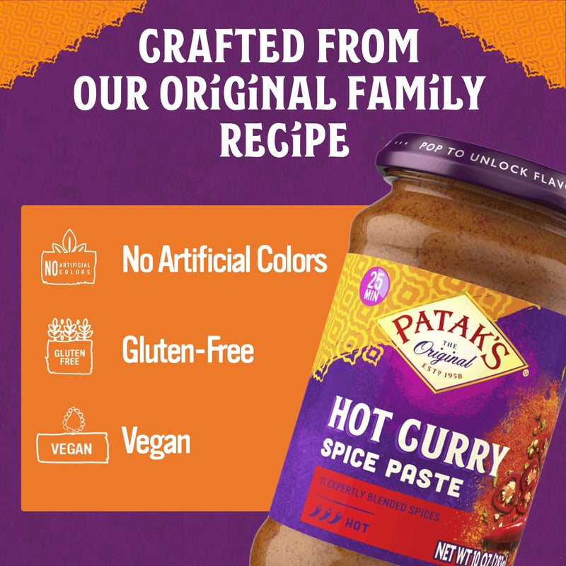 Patak's Hot Curry Paste, 10 Fl Oz - Image 4